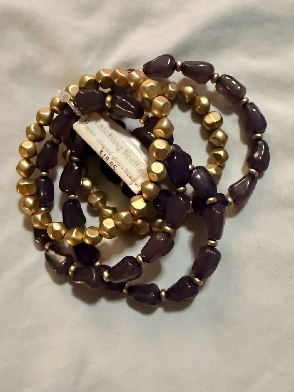 Fashion Mixed Lot 12 Beaded Stretch Charm Bracelets Multicolor Beads/Metal